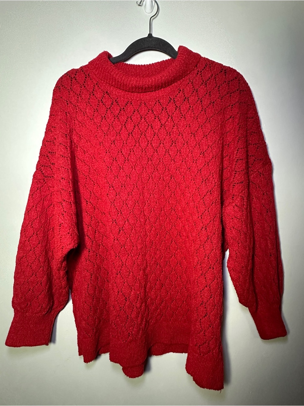 Wonderly Woman’s Classic Pointelle Cowl Neck Sweater Size XL Minimalist Casual